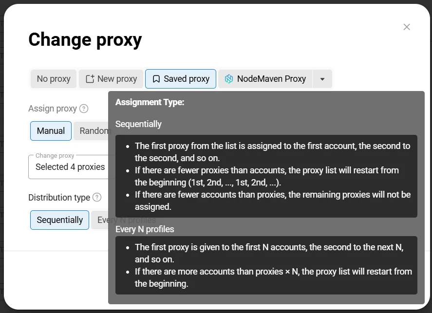 Sequential proxy assignment in Dolphin Anty