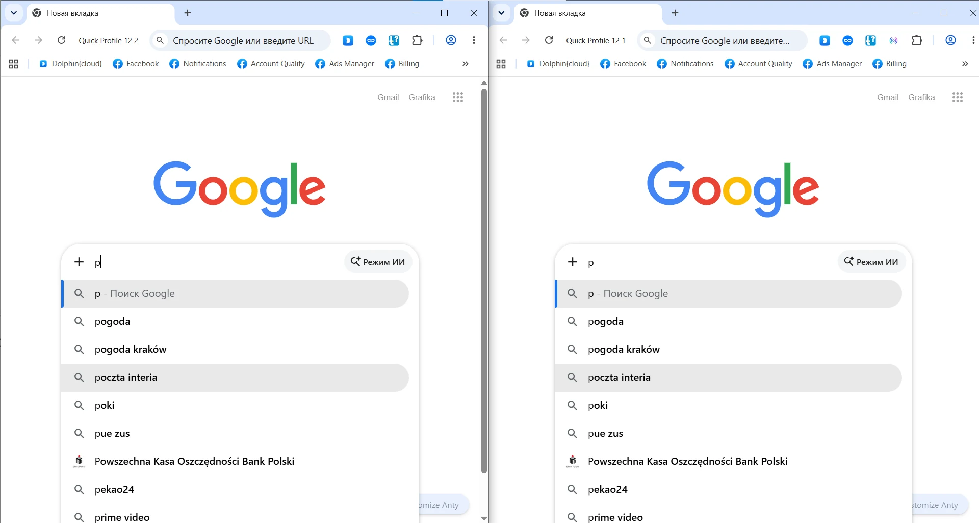 Synchronizer duplicating a search query across browser profiles